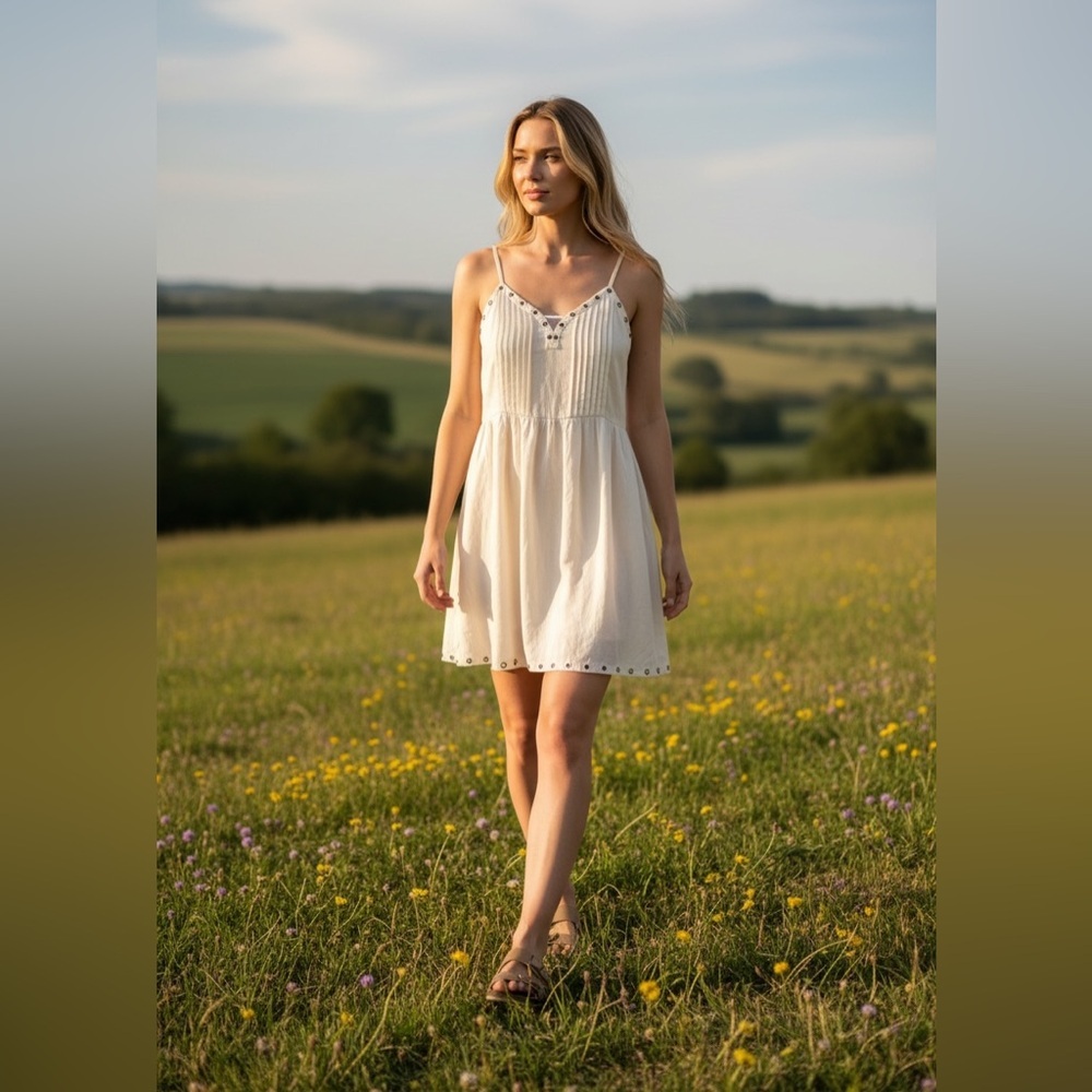 Kimchi Blue Urban Outfitters Studded White Mini Dress